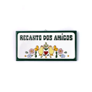 PLACA GRANDE - RECANTO DOS AMIGOS - CASAL DE PÁSSAROS