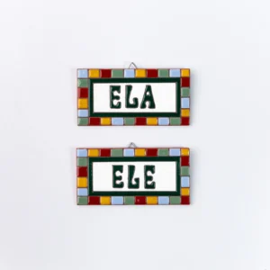 PLACA PEQUENA - ELE - QUADRADINHO COLORIDO