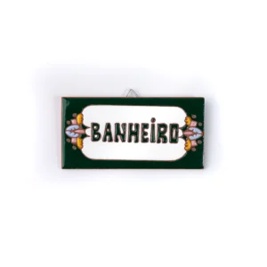 PLACA PEQUENA - BANHEIRO - EUROPEU VERDE