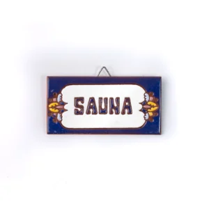 PLACA PEQUENA - SAUNA - EUROPEU AZUL
