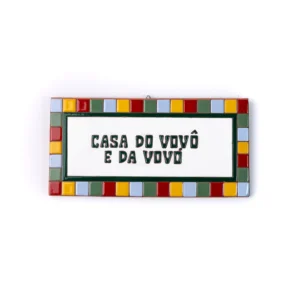 PLACA GRANDE - CASA DO VOVÔ E DA VOVÓ - QUADRADINHO COLORIDO