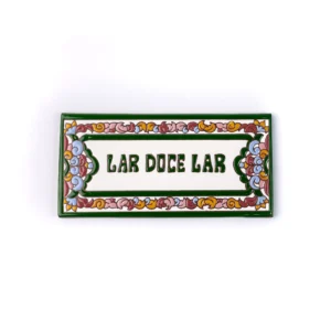 PLACA GRANDE - LAR DOCE LAR - ITALIANO VERDE