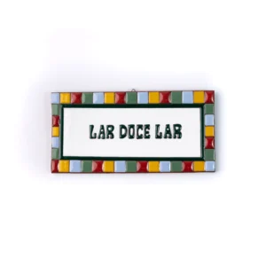 PLACA GRANDE - LAR DOCE LAR - QUADRADINHO COLORIDO