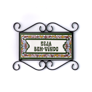 PLACA GRANDE - SEJA BEM-VINDO - ITALIANO VERDE