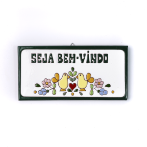 PLACA GRANDE - SEJA BEM-VINDO - CASAL DE PÁSSAROS