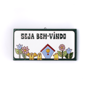 PLACA GRANDE - SEJA BEM-VINDO - CASINHA DE PASSARINHO
