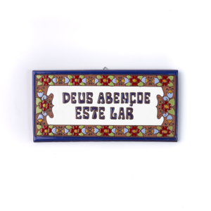 PLACA GRANDE - DEUS ABENÇOE ESTE LAR - EUROPEU AZUL