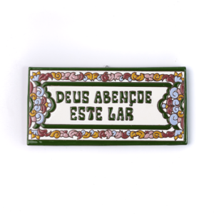 PLACA GRANDE - DEUS ABENÇOE ESTE LAR - ITALIANO VERDE