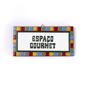 PLACA GRANDE - ESPAÇO GOURMET - QUADRADINHO COLORIDO