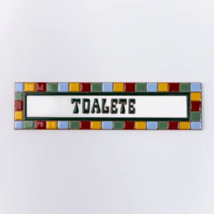 PLACA MÉDIA - TOALETE - QUADRADINHO COLORIDO