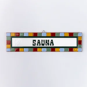 PLACA MÉDIA - SAUNA - QUADRADINHO COLORIDO